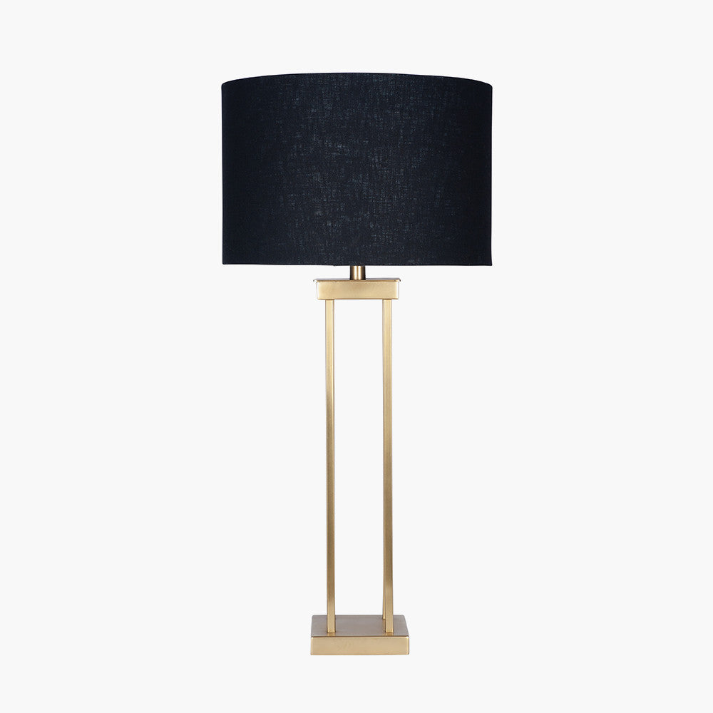 Langston Satin Brass Metal Column Table Lamp - Base Only